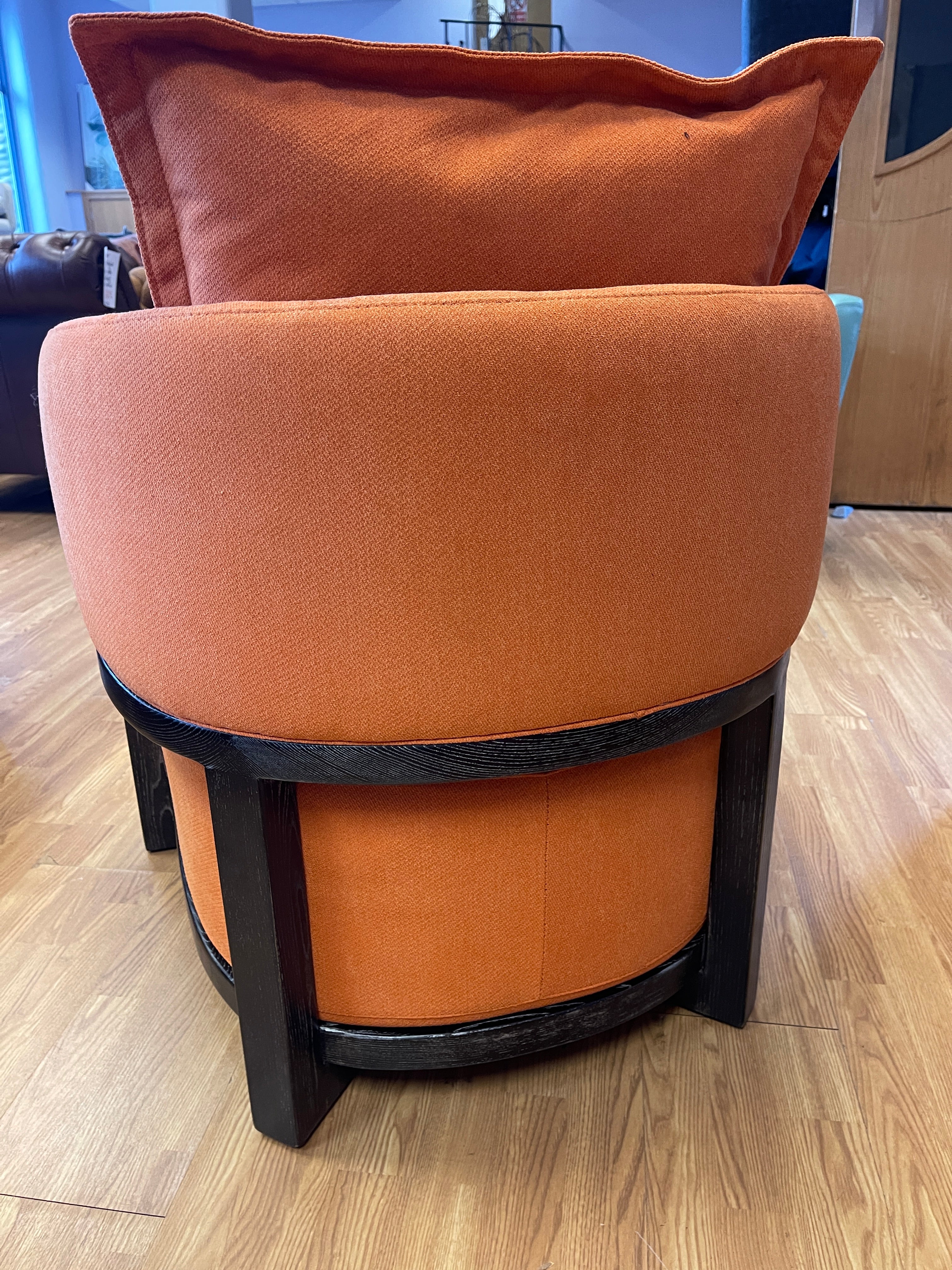 WHITE LABEL Lounge Club style small accent chair in orange fabric
