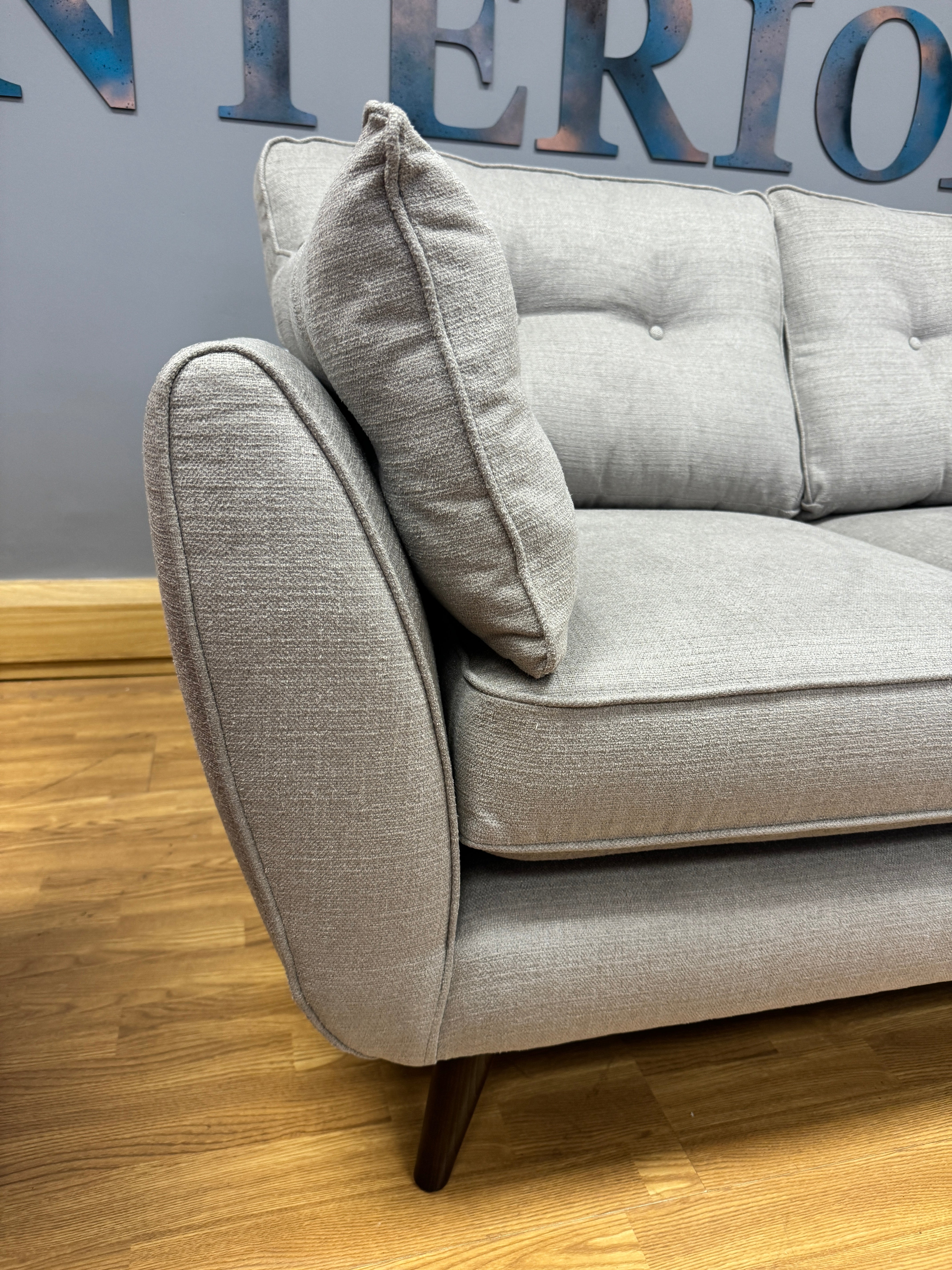 WHITE LABEL ZINC 2 seater standard back sofa in Zenith Grey soft weave fabric