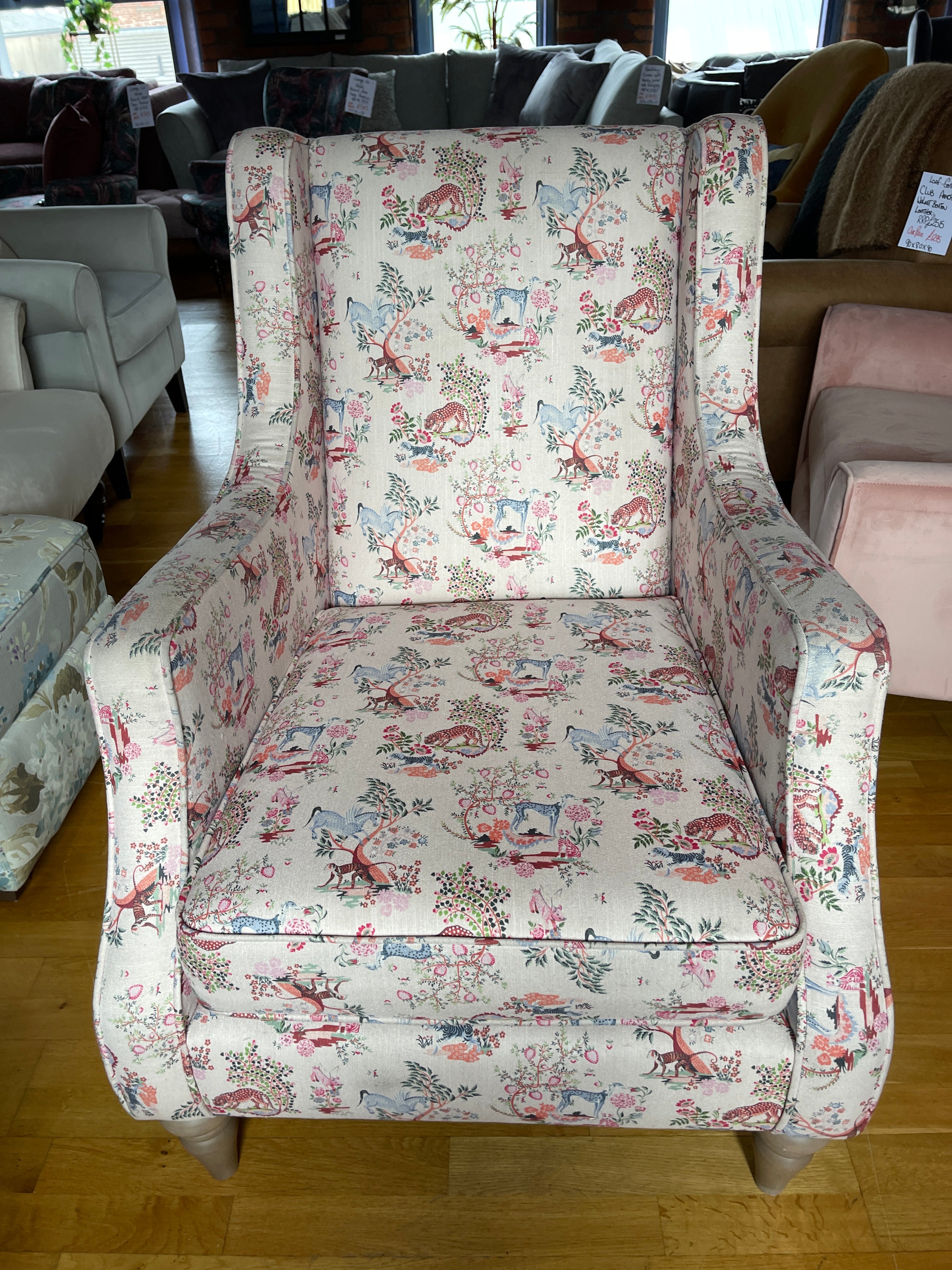 CATH KIDSTON WONDER high back accent chair in Painted Kingdom pink
