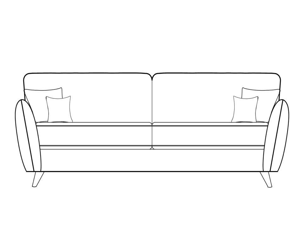 PERTH 3 seater standard back sofa