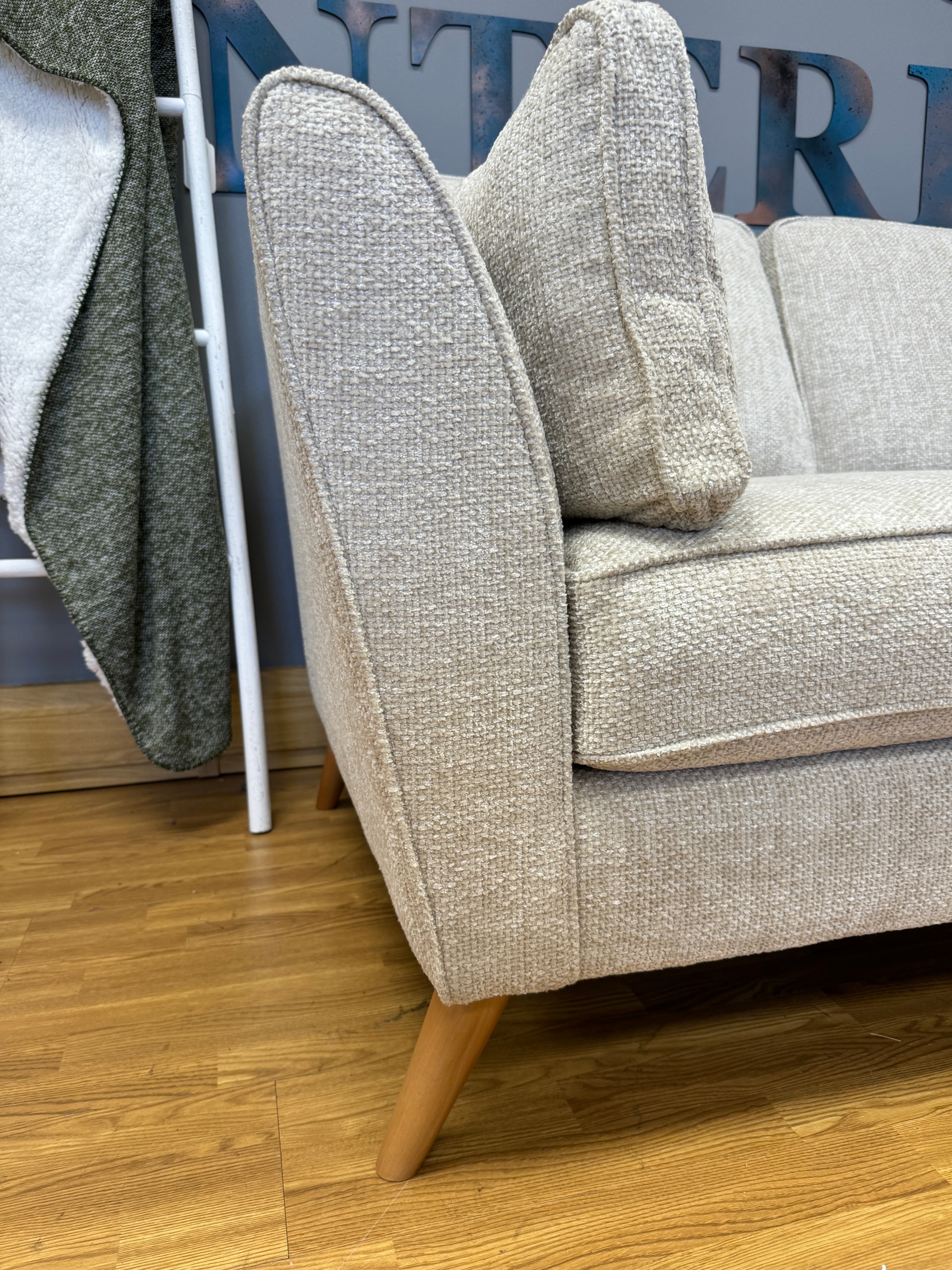 SOFOLOGY TABITHA 2 seater sofa & matching armchair in natural chenille fabric