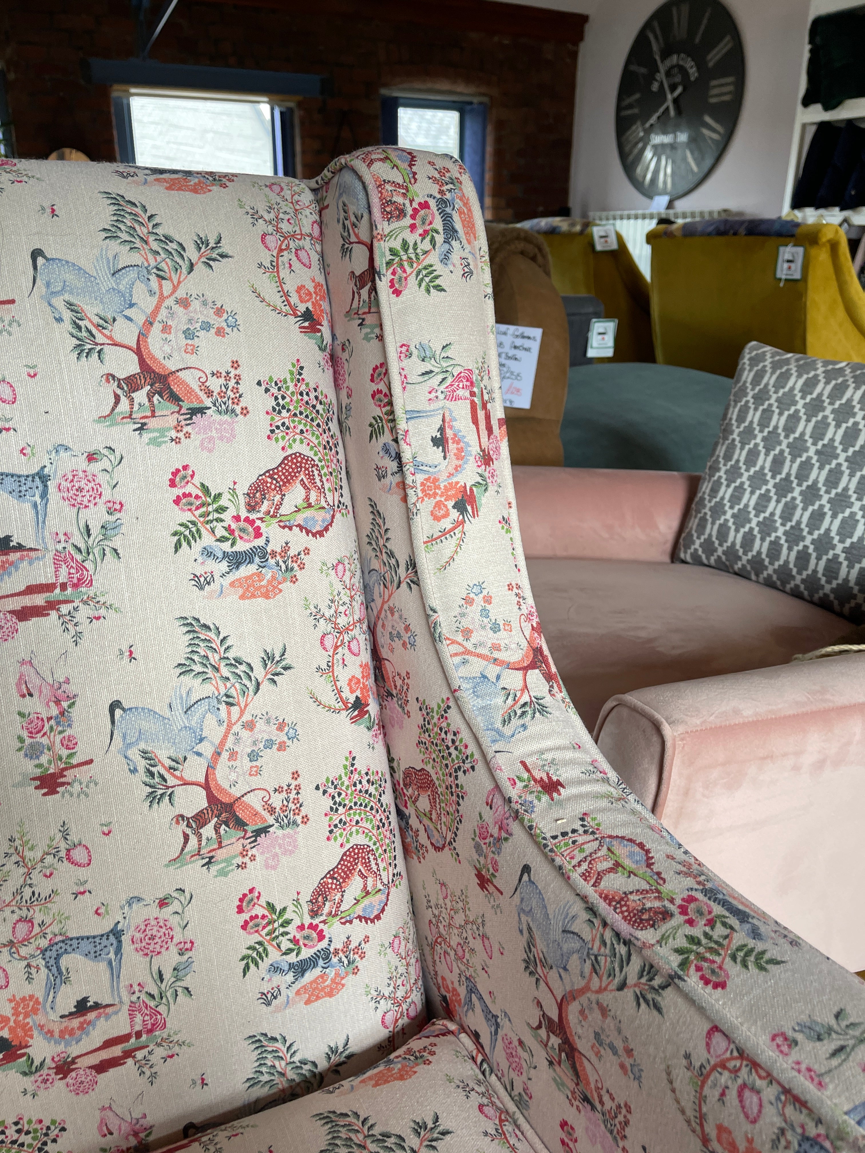 CATH KIDSTON WONDER high back accent chair in Painted Kingdom pink