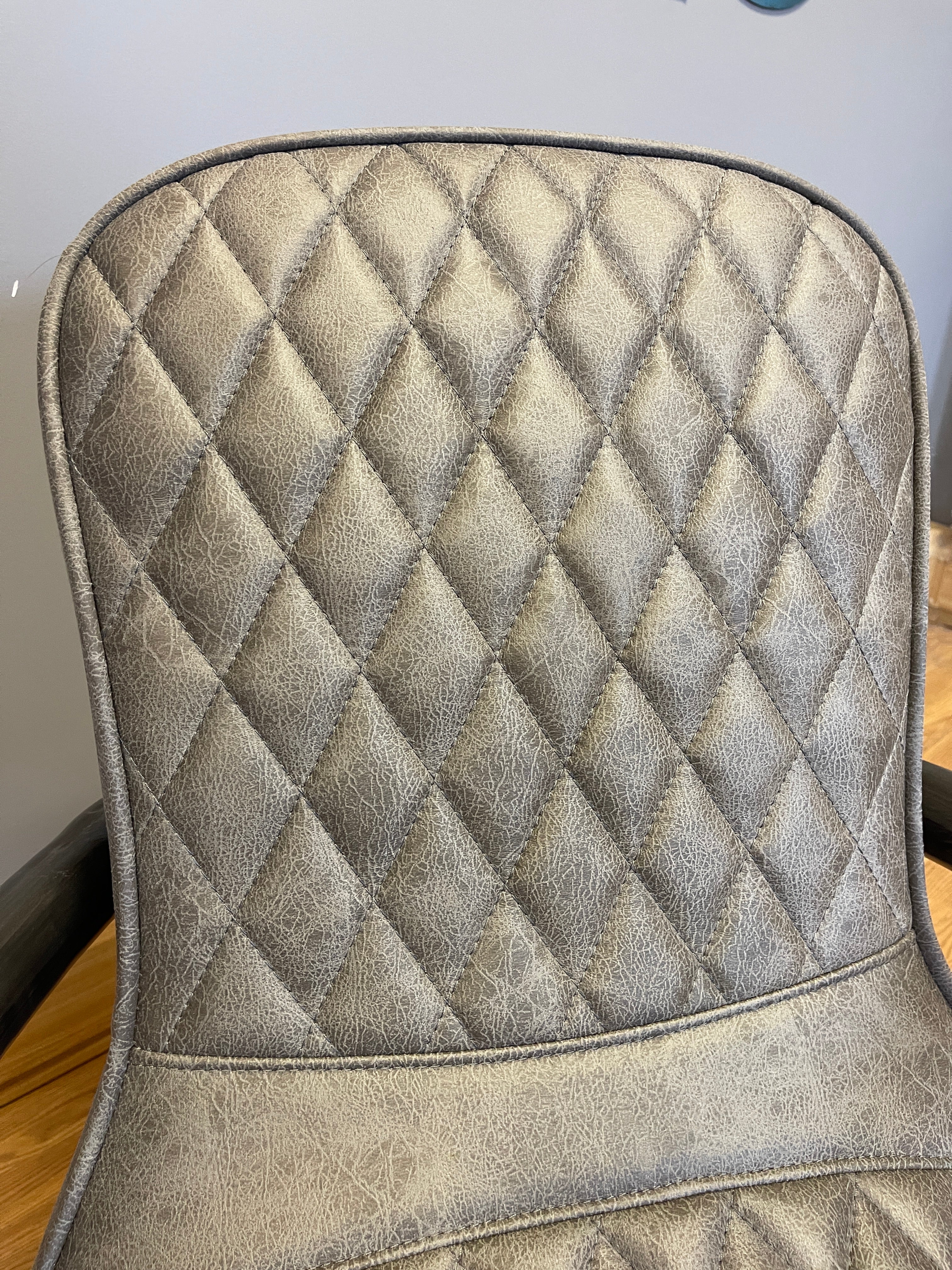 VINTAGE SOFA CO MANHATTAN accent chair in Milan faux leather & gunmetal base