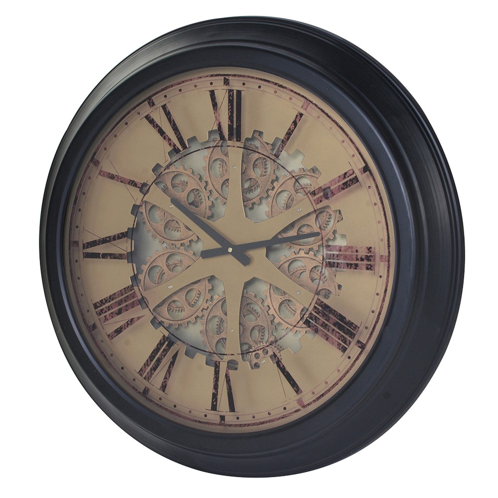 Moving Gears and Mechanisms Roman Numerals Wall Clock