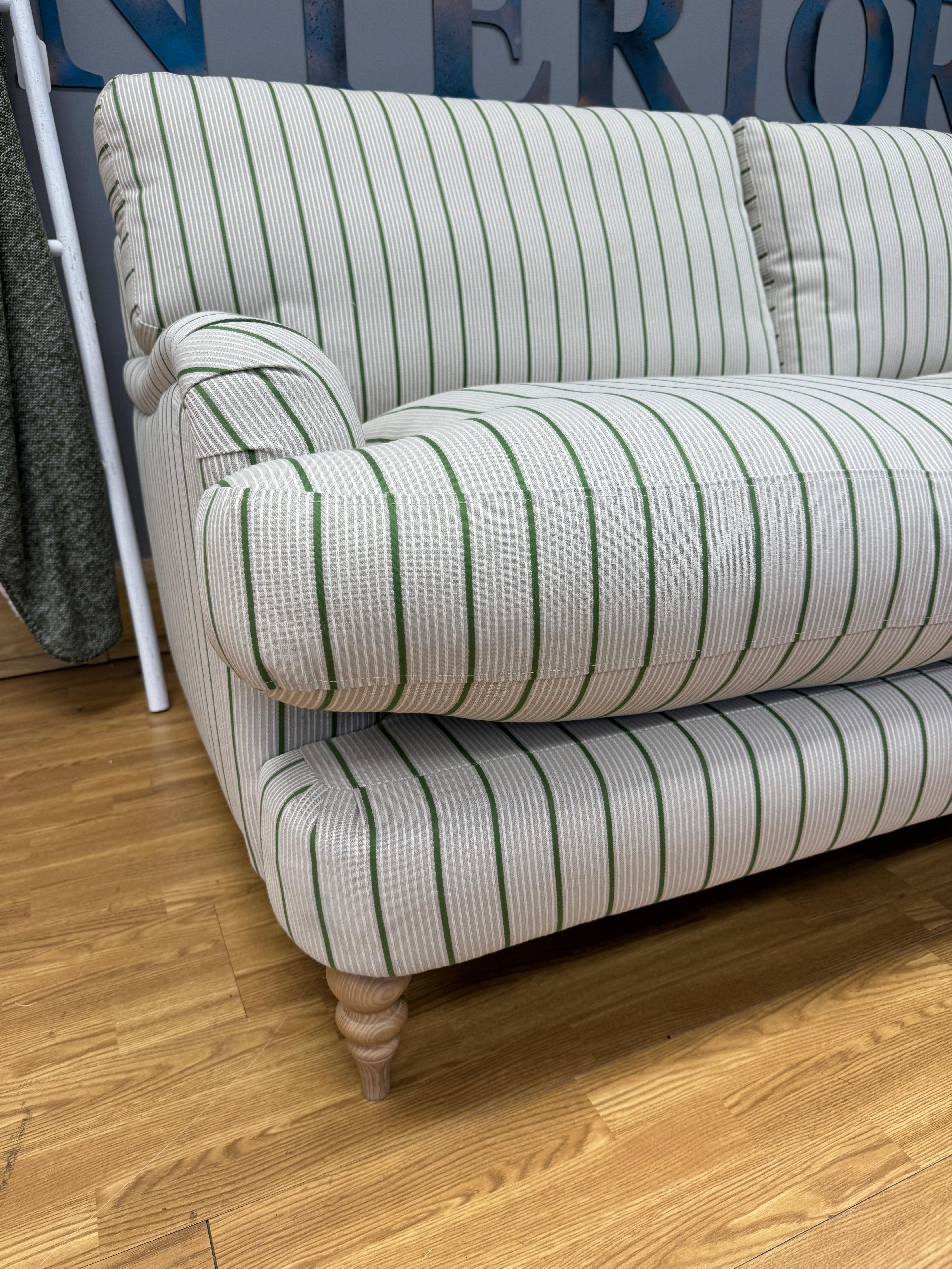 JOHN LEWIS OTLEY 3 seater sofa in Ticking Stripe Green fabric