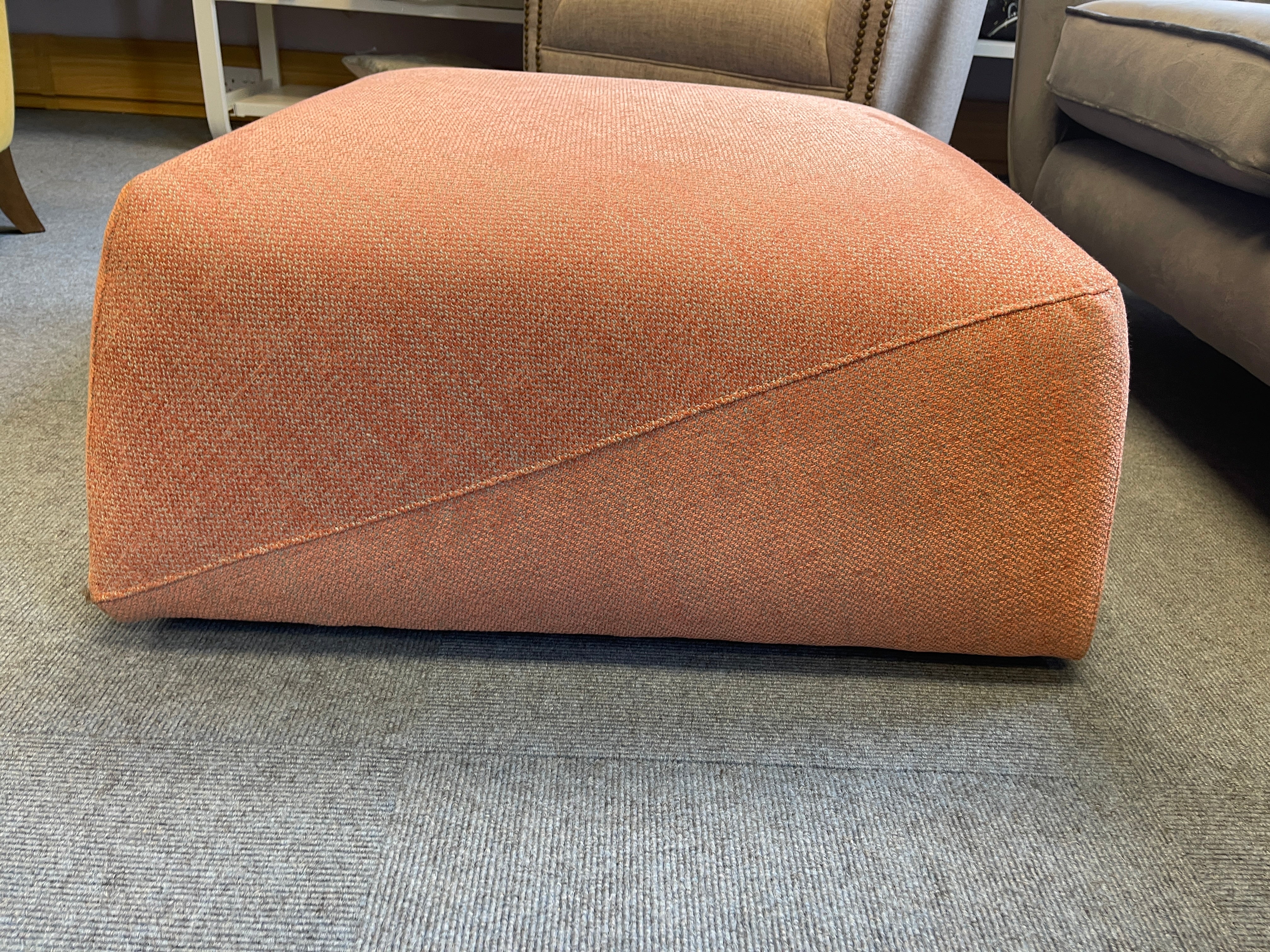 WHITE LABEL VERSATILE high square shape footstool in peach orange weave