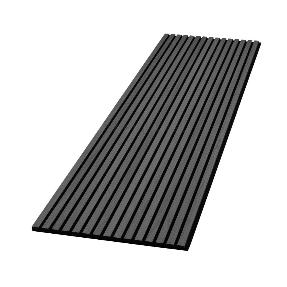 Acoustic Slat Wall Panel - DARK GREY - 240cm x 60cm