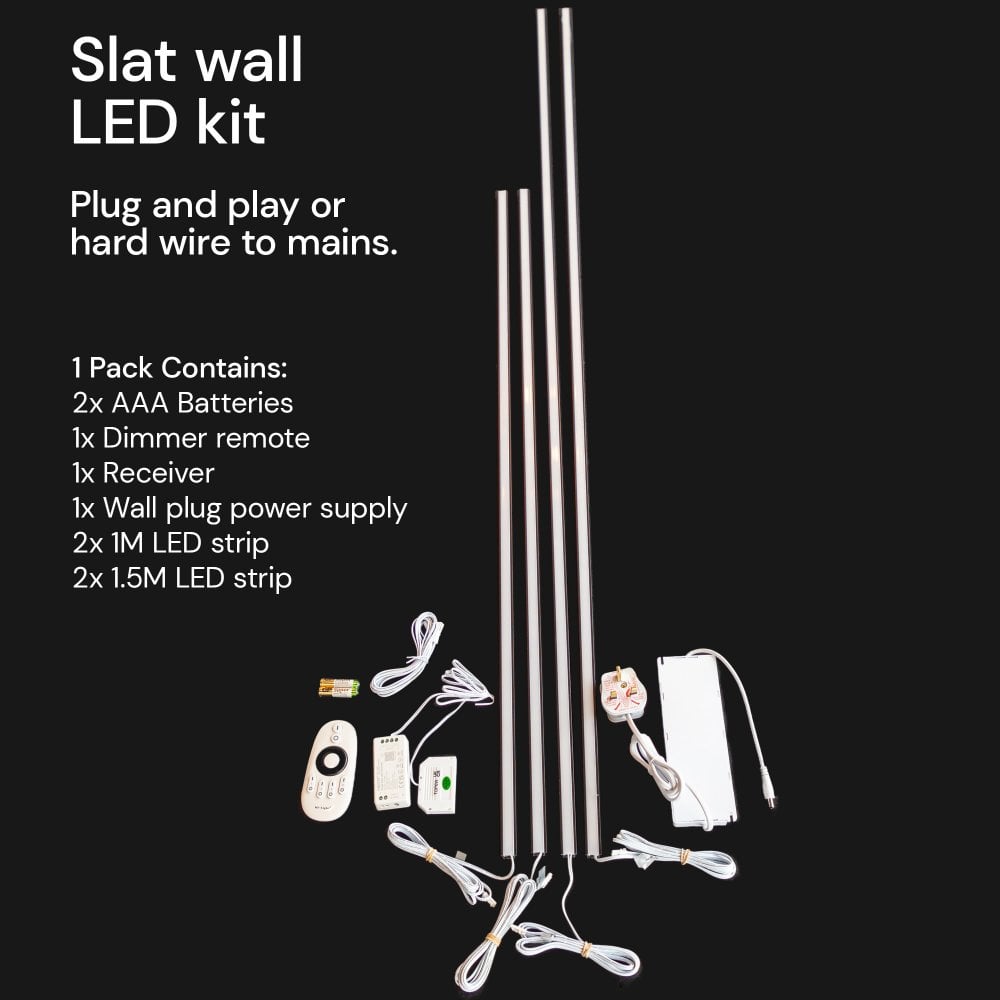 Acoustic Slat Wall LED Lights Kit - COOL WHITE