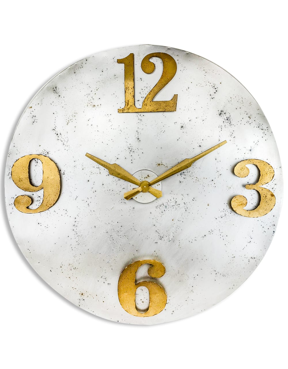 XL Industrial Steel Clock with Gold Numerals