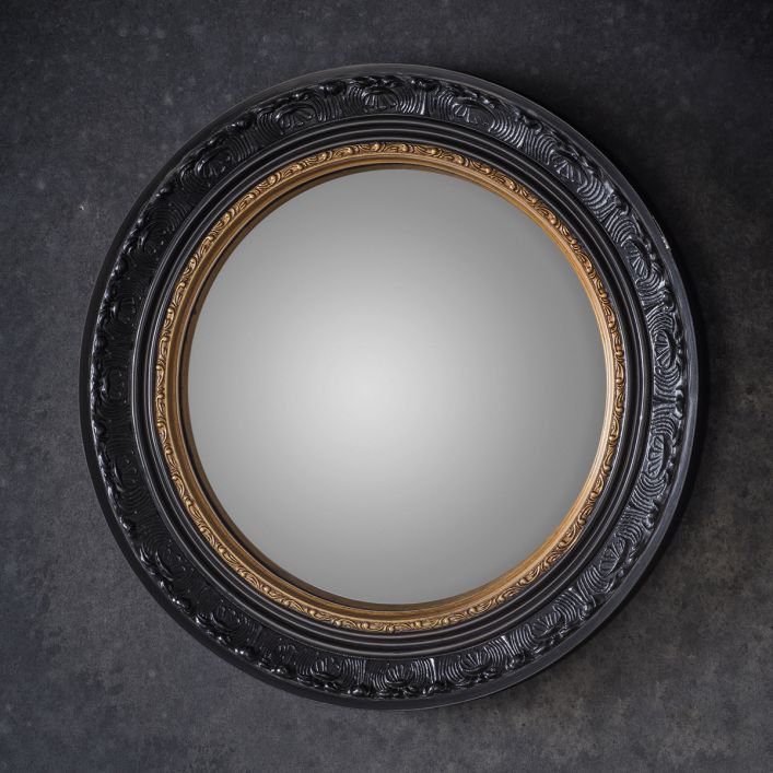 Langford Convex mirror in black & gold - RRP £120