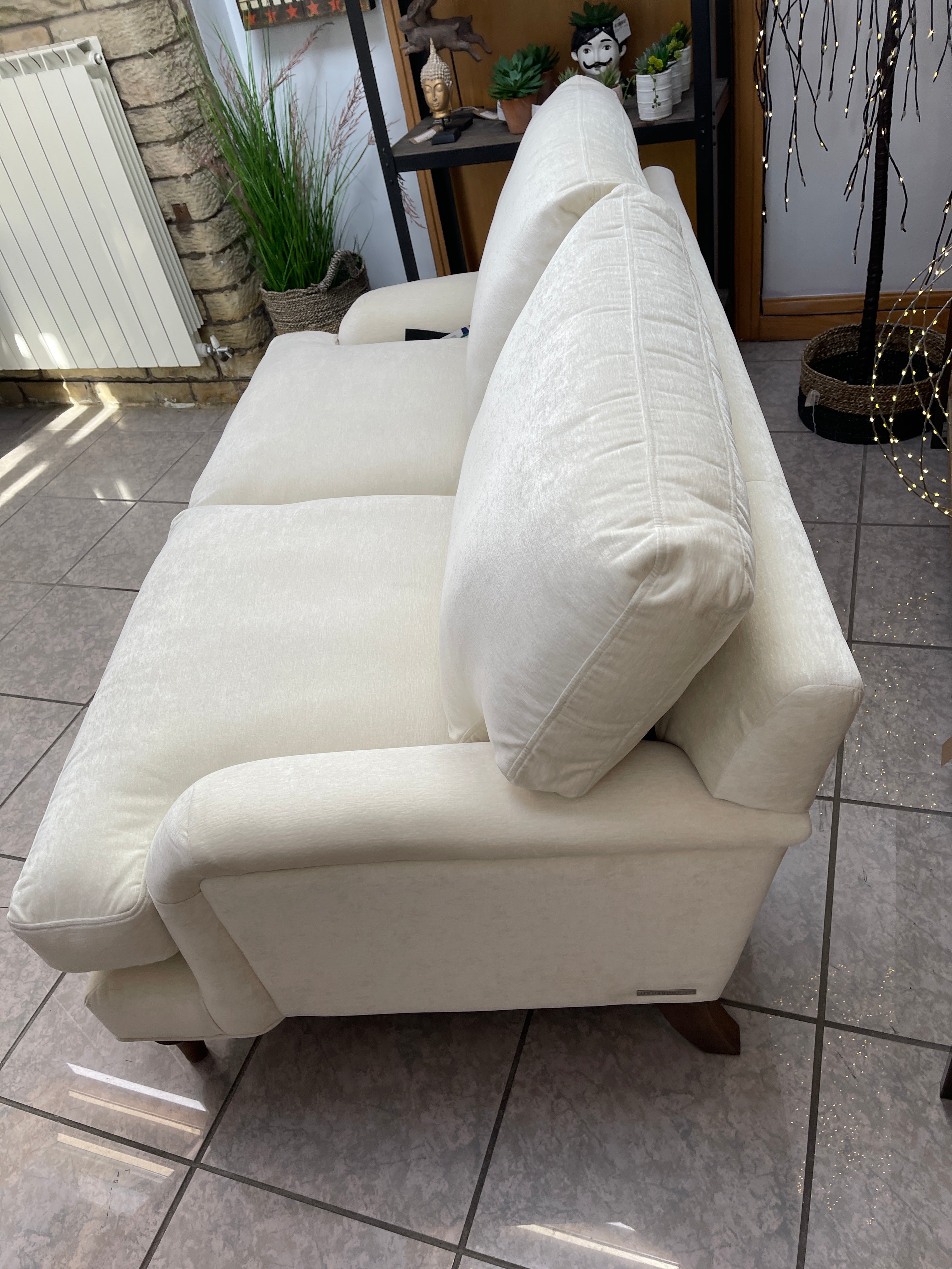 Rose 2 seater standard back sofa in French linen velvet
